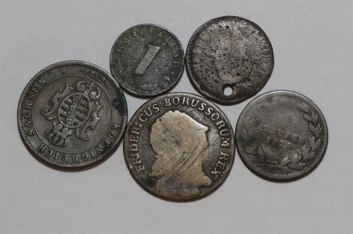 π§ π©πͺ GERMAN STATES - 5 OLD COINS LOT B86 #14 YI26 - Picture 4 of 4