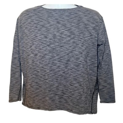 Lululemon Back In Action Gray Long Sleeve Athletic Top Boatneck Womens 1X/2X