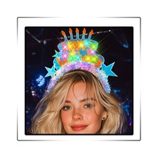 Light Up Birthday Headband Happy Birthday Hats Glowing Hair Accessories for W...