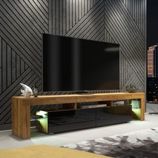 TV Stand 200cm High Gloss Doors  with LED Modern Media Cabinet – LUNARO