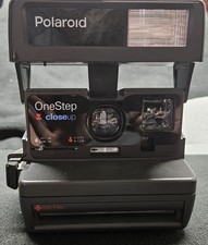 Polaroid One Step Close Up 600 Film Instant Camera Vintage Retro Black W/ Strap