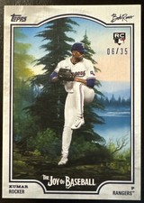 2025 Topps X Bob Ross Joy of Baseball Kumar Rocker /35 Titanium White RC Rangers