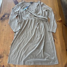 Talbots Brown Wool Blend Wrap Sheath Dress Women’s 2XL Long Sleeve Midi Classic