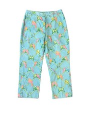 Vtg Lilly Pulitzer cropped pants size 6 White Label Parrot Birds