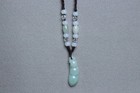 Cert'd Natural Light green A Jadeite jade Hand-Carved Green beans Pendant — photo 1
