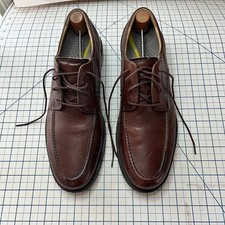 Chaps Mens Brown Leather Moc Toe Lace Up Dress Shoes & Stretcher Trees US 12M 12