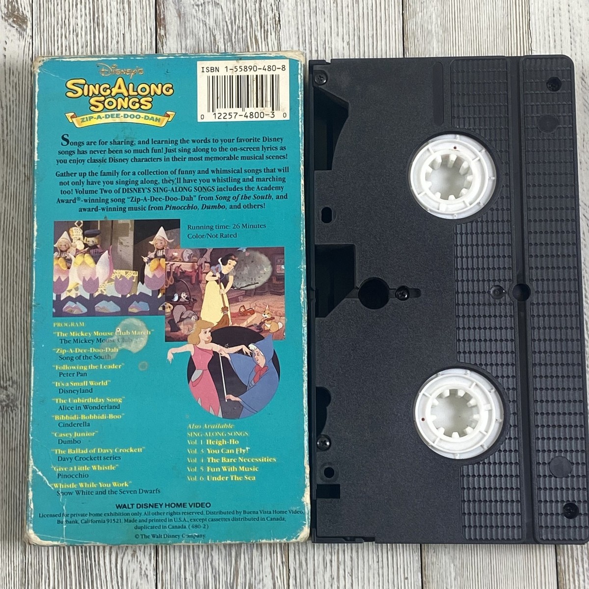Disney's Sing-Along Songs Zip-A-Dee-Doo-Dah Volume 2 VHS Tape 1986