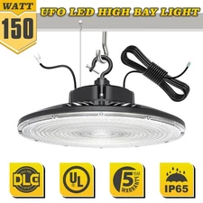 150W LED UFO High Bay Light Warehouse Commercial & Industrial Lighting 5000K DLC