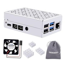 Case for Raspberry Pi 4, Aluminum Case with Cooling Fan and Heatsinks for