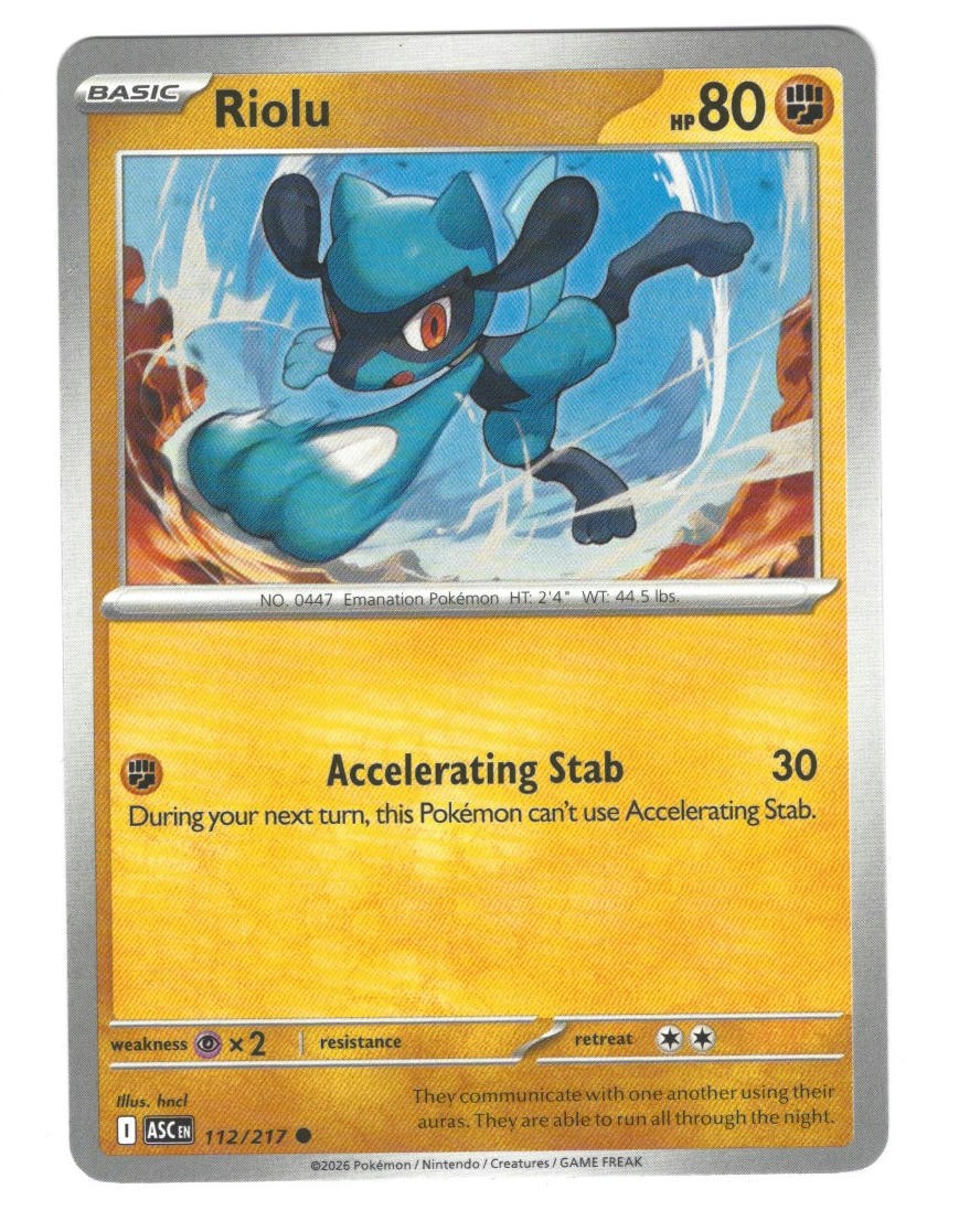 Ascended Heroes #112/217 Riolu M/NM