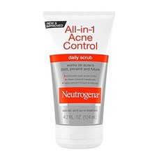 Neutrogena All-In-1 Acne Control Daily Face Scrub to Exfoliate and Treat Acne, S