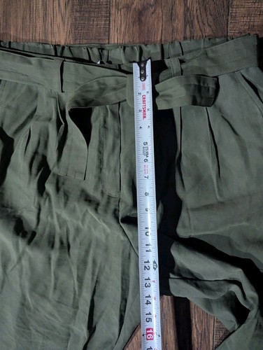 Nine West Women's Tapered Cargo Pants Army Olive Green Size XL Belted (34x29) - Picture 7 of 12