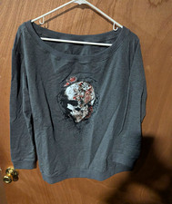 Women s Gray Pullover Fleece Sweatshirt Boat ...
