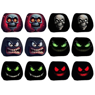 Humorous Headrest Protectors For Car Halloween Theme Decors Polyester Fabric