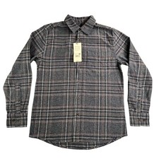 Eddie Bauer Shirt Men Small Blue Plaid Bristol Flannel Button Up Soft Cotton NWT