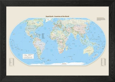 Gleiche Erde Länder der Welt Karte gerahmt Wandbild Poster Druck Bild