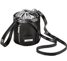 VERSACE Parfum Women's Crossbody Bucket Bag Small Black Wristlet Convertible NEW