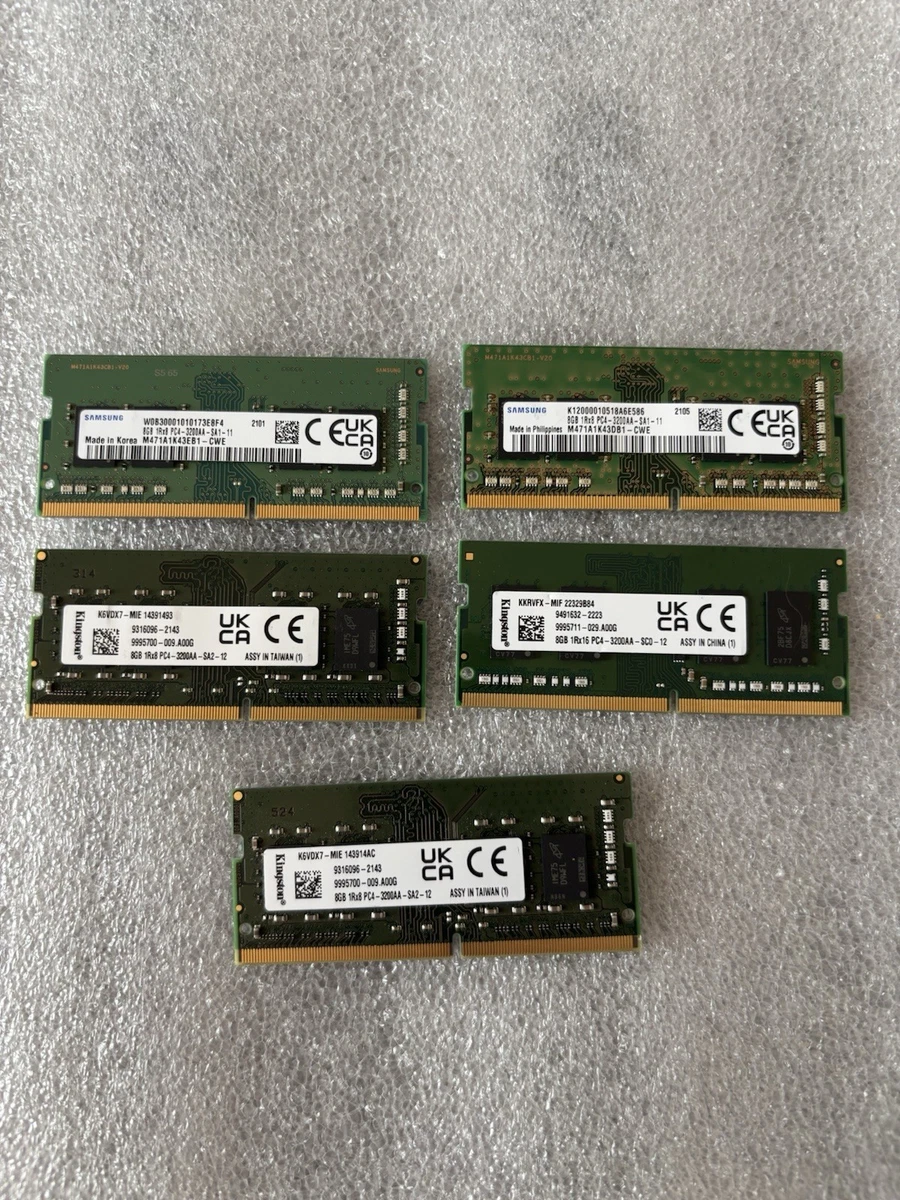LOT OF 5 pcs 8 GB MIX BRAND DDR4 PC 4 -3200AA LAPTOP MEMORIES. | eBay