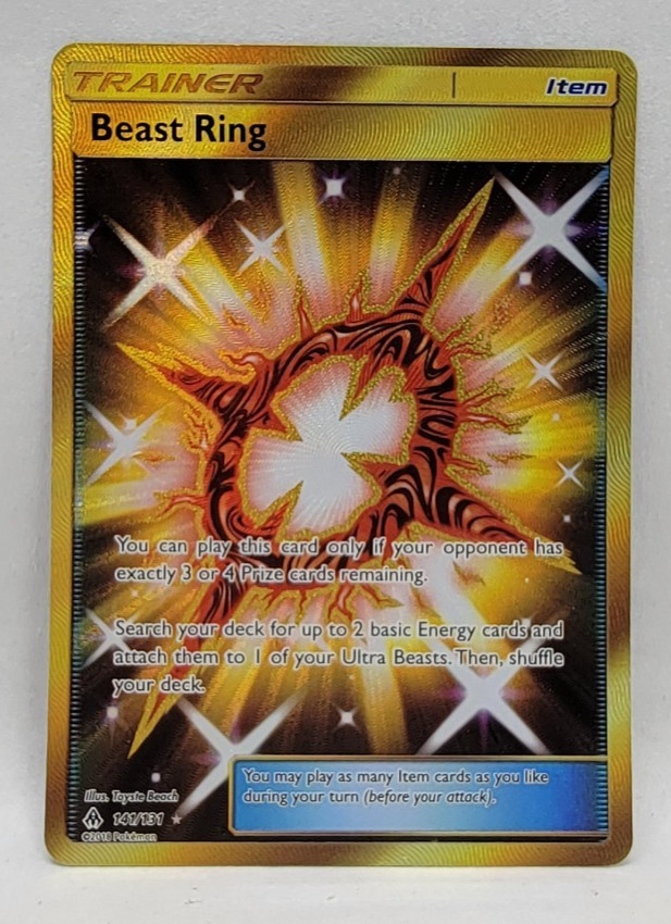 2018 Pokemon TCG S&M Forbidden Light BEAST RING Gold Secret Rare 141/131 - LP