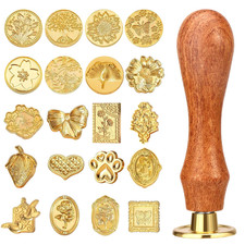 Wax Seal Stamp Kit, 21Pcs Vintage Classic Sealing Wax Stamp Heads with Wooden Ha