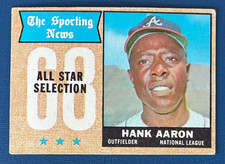 1968 Topps Baseball #370 Hank Aaron - All-Star Atlanta Braves - EX+