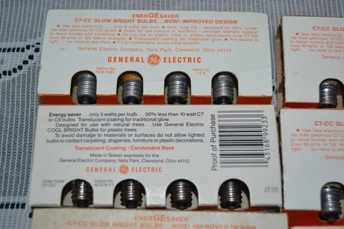 Vintage Christmas ~ LOT 24~ GE Glow Bright ~ Lamps Bulbs C7 -CC - Picture 9 of 13