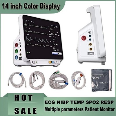 ECG NIBP SPO2 TEMP RESP 14 inch Portable Multiple-parameters Patient Monitor