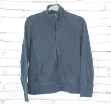LL Bean Women's Navy Ultrasoft French Terry Full Zip Sweatshirt Jacket M Pet