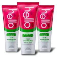 hello Kids' Fluoride Free Toothpaste - Watermelon - 4.2oz/3pk