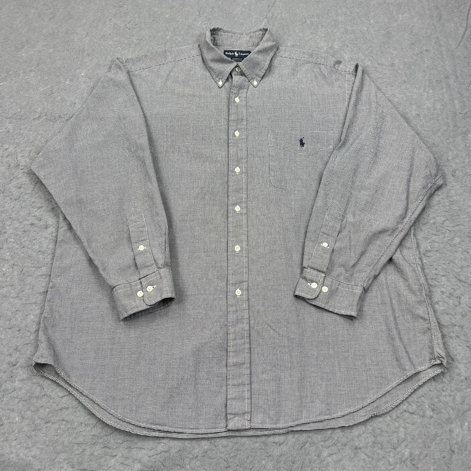 Camisa de vestir Polo Ralph Lauren para hombre 17,5 34 pata de gallo manga larga abotonada Foto 4 de 4