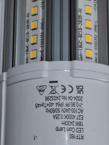 LED Corn Lamp E27 4000K 18W part no. RTF160 - Picture 3 of 6