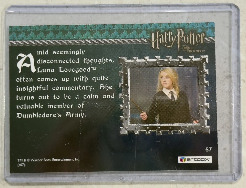 RARE Harry Potter Luna Lovegood Evanna Lynch Signed Autograph Card Artbox - Image 3 of 3