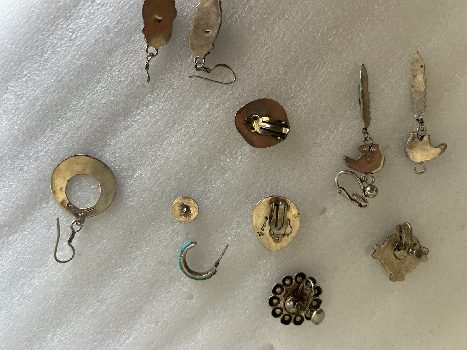 18gr Solid Sterling Silver Turquoise Native Ameri… - image 4