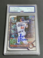 PSA/DNA Alex Freeland SIGNED 2022 Bowman Chrome Sparkle #BDC194 RC Auto Dodgers