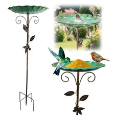 Bagno per uccelli in metallo per giardino, abbeveratoio per uccelli