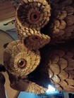Huge Vintage 1960s Owl Lamp Faux Wood Resin Mid Century Modern Woodland Decor  — photo 5