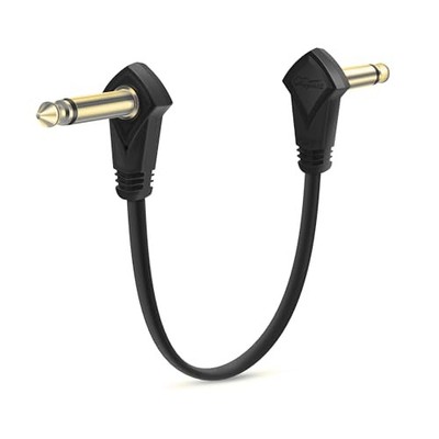 18 Inch Guitar Patch Cables Gold Plug, 45 cm Guitar 45CM C Shape-thin 1/4 Black