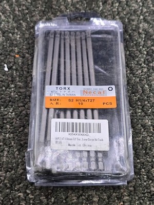 (QTY 10) Necal Fasteners S2 H 1/4'' X T27 Torx Screwdriver Bits 6-inch Length