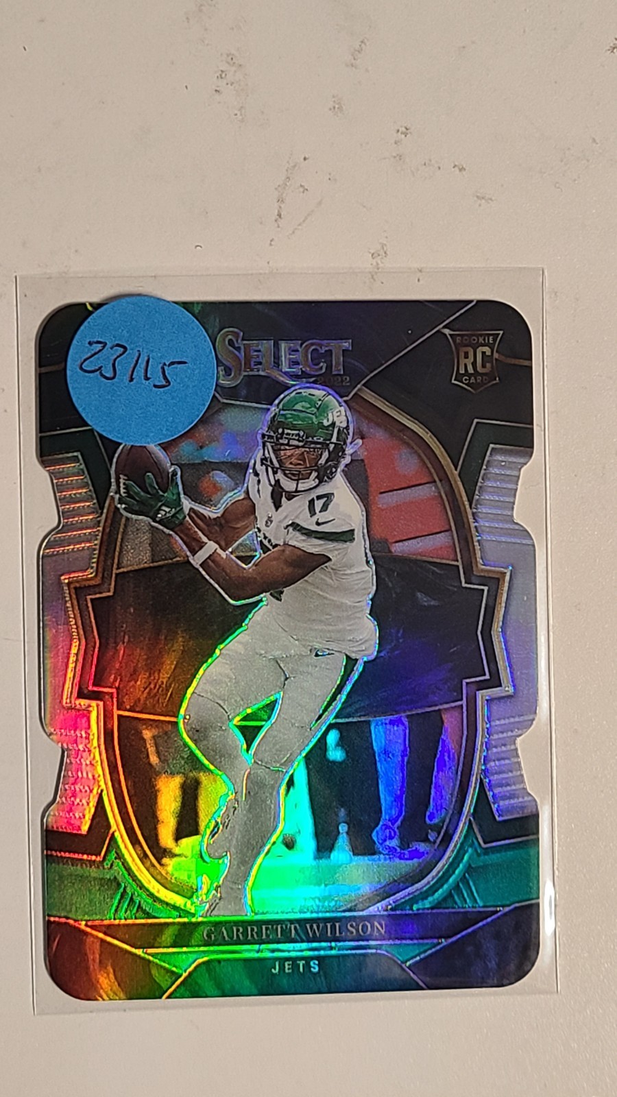 2022 Panini Select #88 Garrett Wilson Black and Green Prizm Die Cut