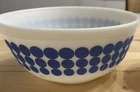 Vintage Pyrex Blue Dot Large Mixing Bowl Milk Glass New Dot Mid Century