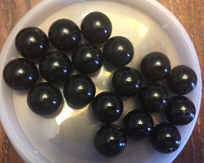 Vintage German Chubby Black Focal Round Classic Lucite Bead Lot