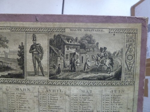 CALENDRIER / 1834 / HALTE MILITAIRE / COMBAT PRES D ALGER 21 X 27 CM - Imagen 4 de 10