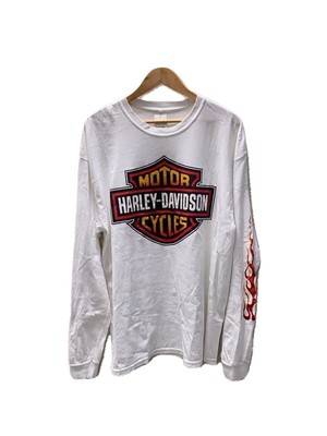HARLEY DAVIDSON long sleeve T double frame t-shirt cotton White 