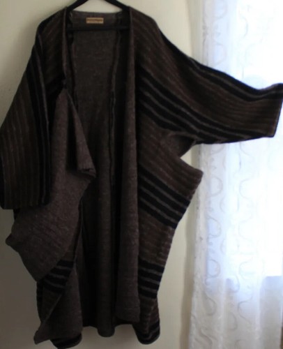 VTG Issey Miyake O/S S M L XL Wool All Style Co. Lux Rustic Poncho Coat Jacket