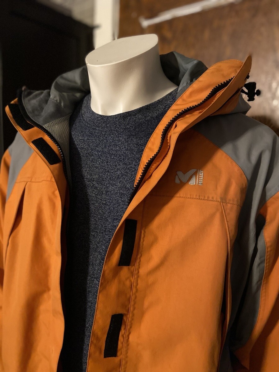 MILLET GORE-TEX XCR Orange/Gray Hooded Jacket Mens sz M