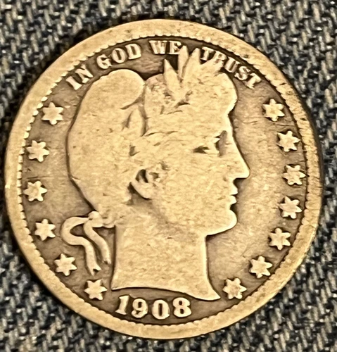 1908-o  barber Quarter ,  G / VG