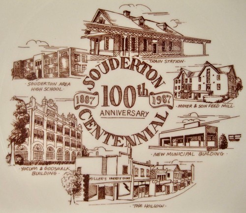 Souderton Centennial 100th Anniversary 1987 Decorative Plate Pennsylvania PA (O)