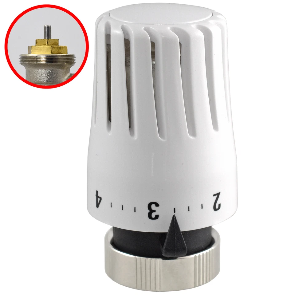 Heizkörper Regler Thermostat Ventil Thermostatkopf M30x1,5 Weiss Schwarz Grau 5 - Bild 2 von 4