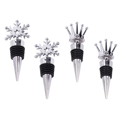  4 Pcs Flasche Kork Weinflaschenverschluss-Set Weinflaschen-Stopfen-Set