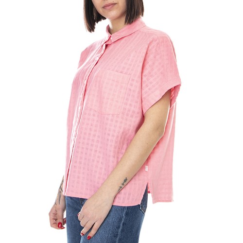 Levis womens laney shirt - peony - camicia maniche corte donna rosa | eBay